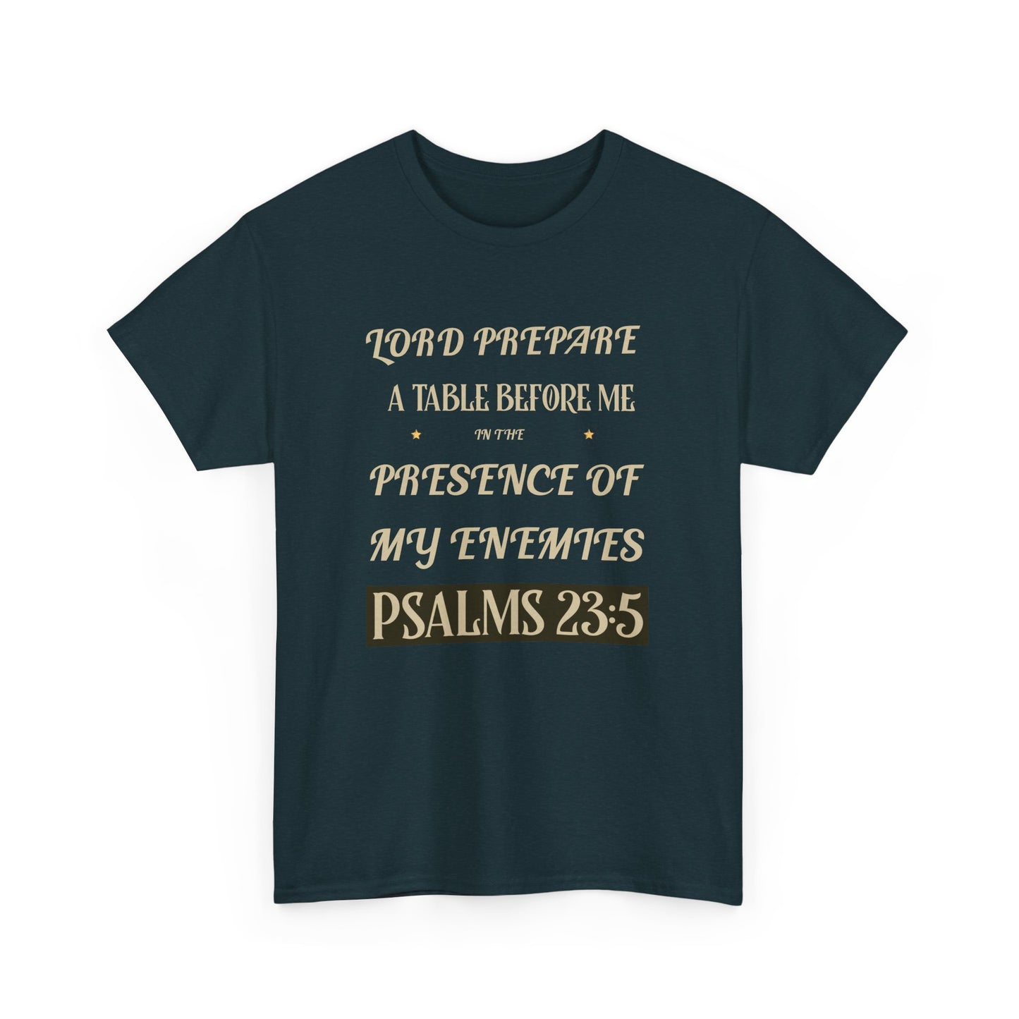 Inspirational Psalms 23:5 Unisex Heavy Cotton Tee - Faith & Strength Shirt