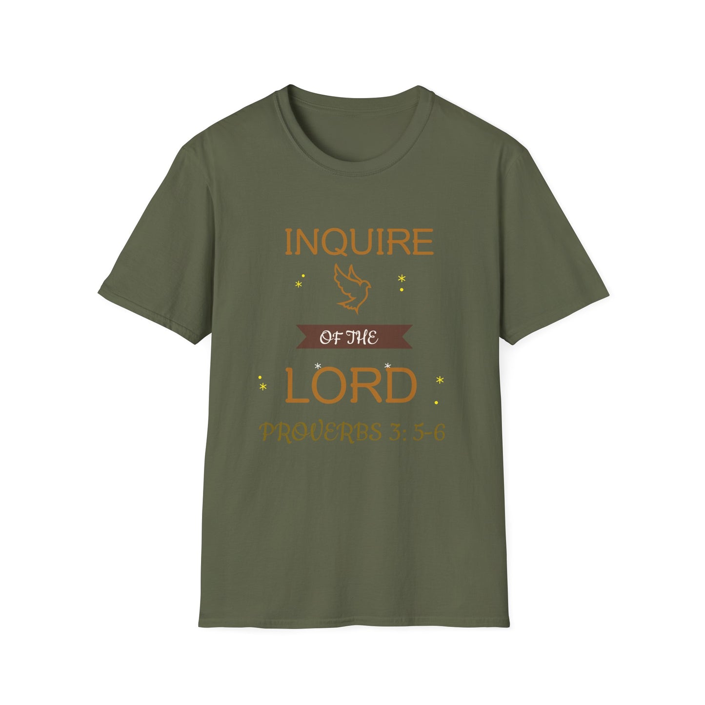 Inquire of the Lord T-Shirt - Unisex Softstyle Tee with Proverbs 3:5-6