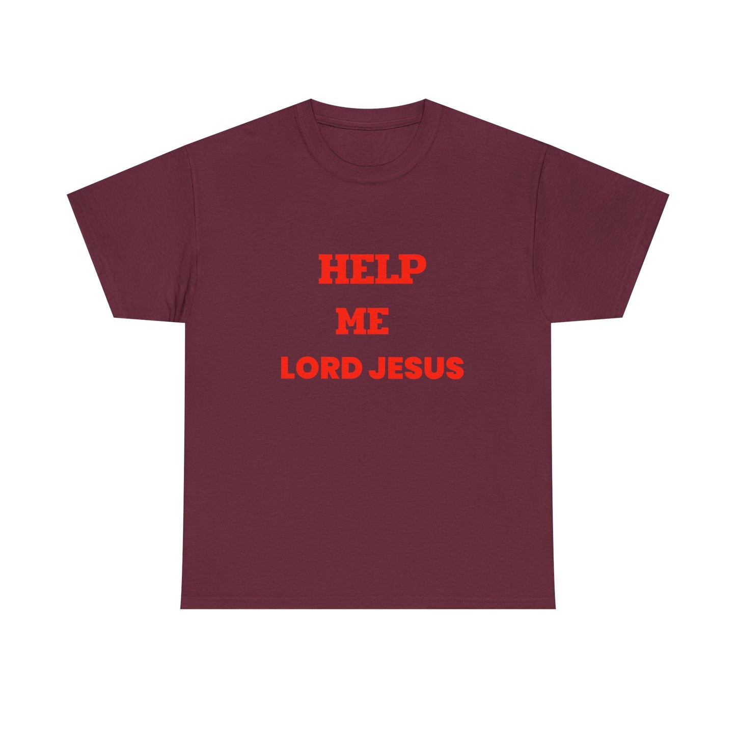 Religious T‑Shirt — "Help Me Lord Jesus" Red Text Christian Tee