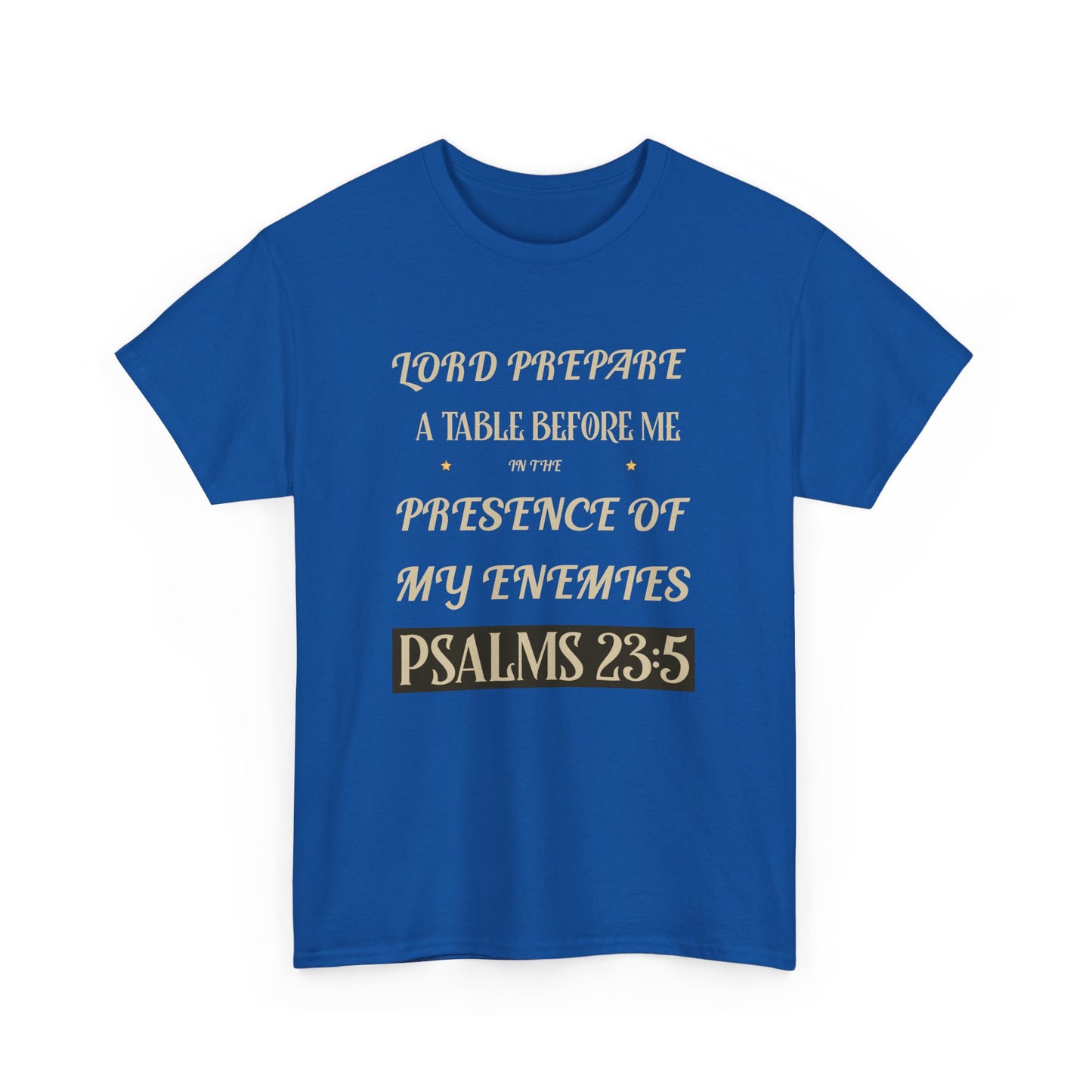 Inspirational Psalms 23:5 Unisex Heavy Cotton Tee - Faith & Strength Shirt