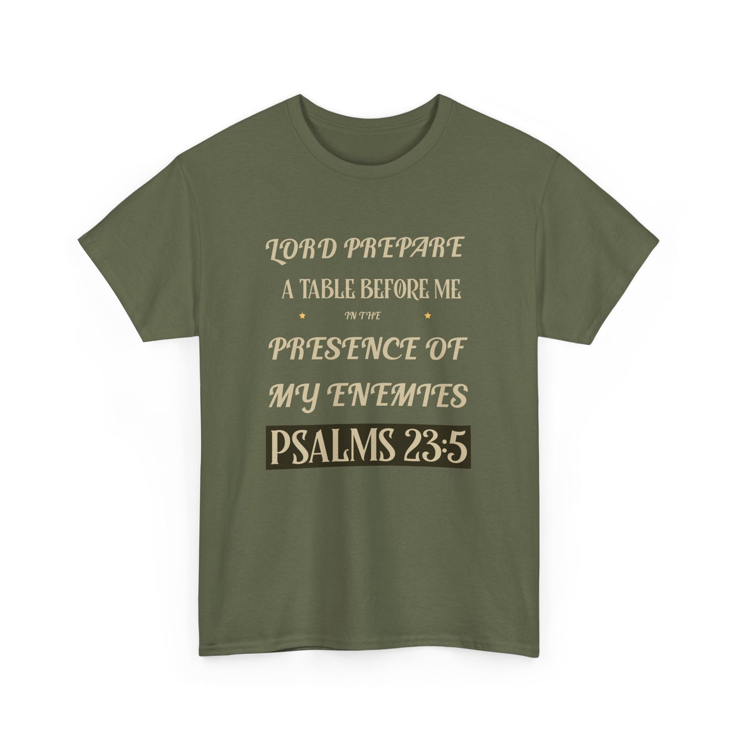 Inspirational Psalms 23:5 Unisex Heavy Cotton Tee - Faith & Strength Shirt