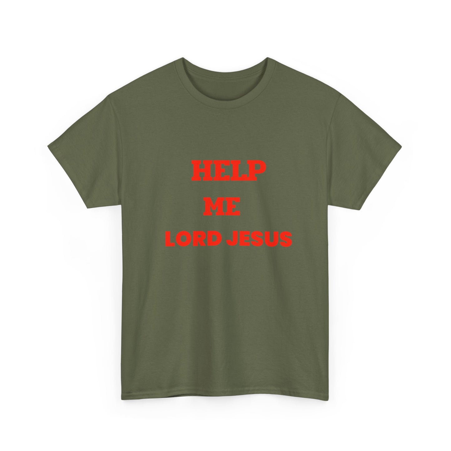 Religious T‑Shirt — "Help Me Lord Jesus" Red Text Christian Tee