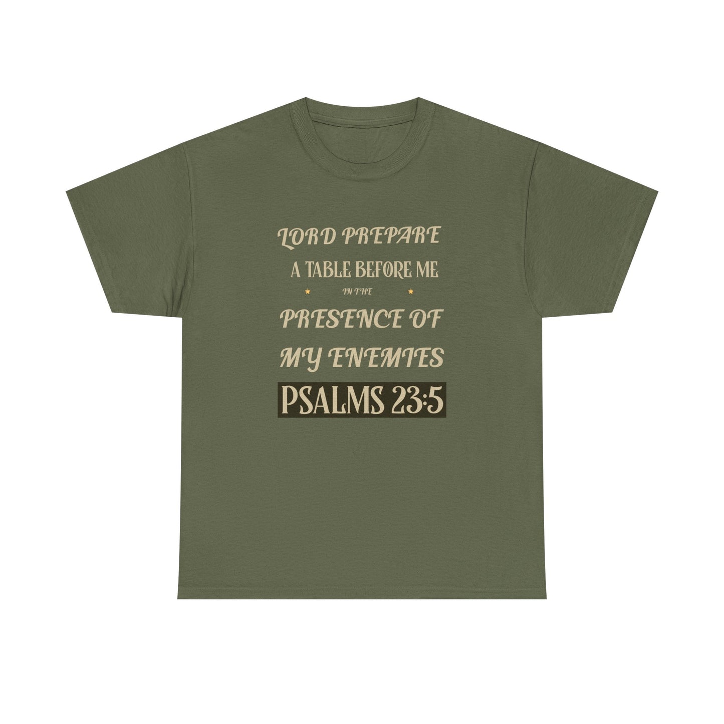 Inspirational Psalms 23:5 Unisex Heavy Cotton Tee - Faith & Strength Shirt