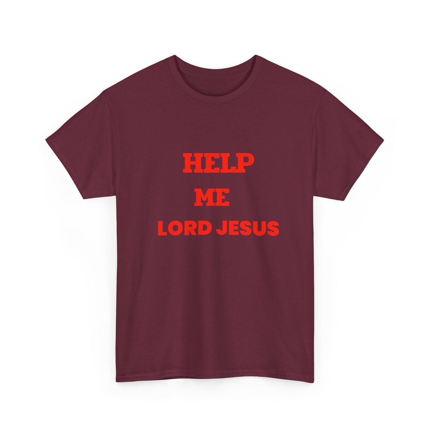 Religious T‑Shirt — "Help Me Lord Jesus" Red Text Christian Tee
