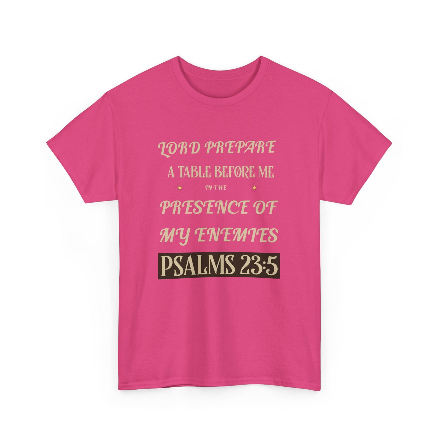 Inspirational Psalms 23:5 Unisex Heavy Cotton Tee - Faith & Strength Shirt