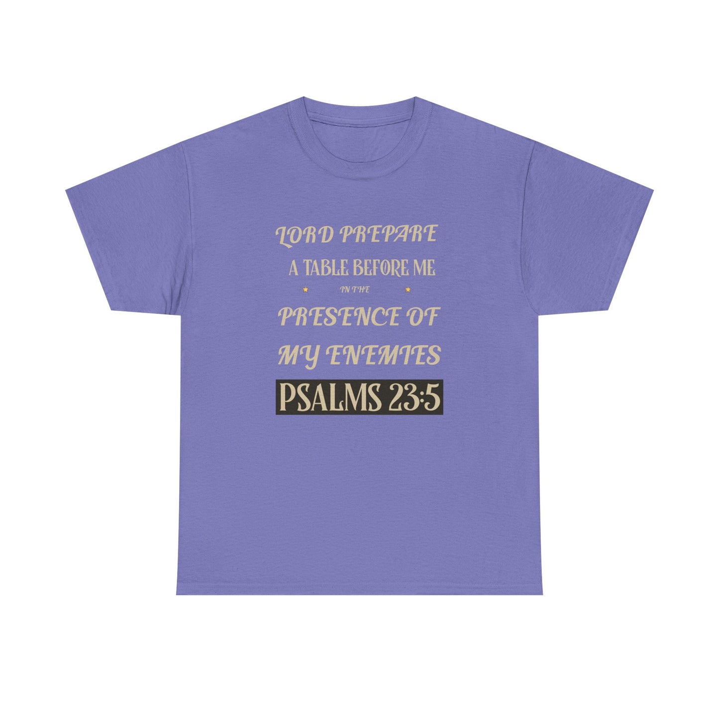Inspirational Psalms 23:5 Unisex Heavy Cotton Tee - Faith & Strength Shirt