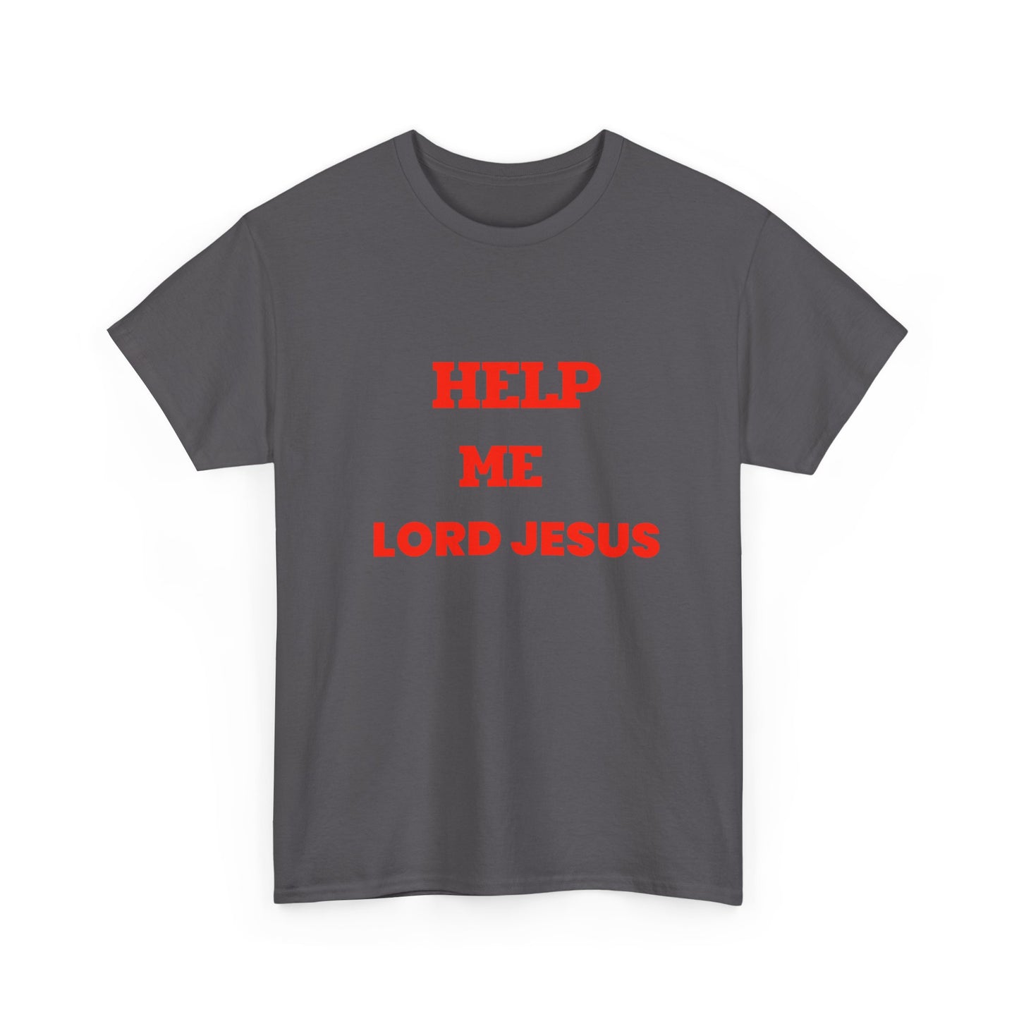 Religious T‑Shirt — "Help Me Lord Jesus" Red Text Christian Tee