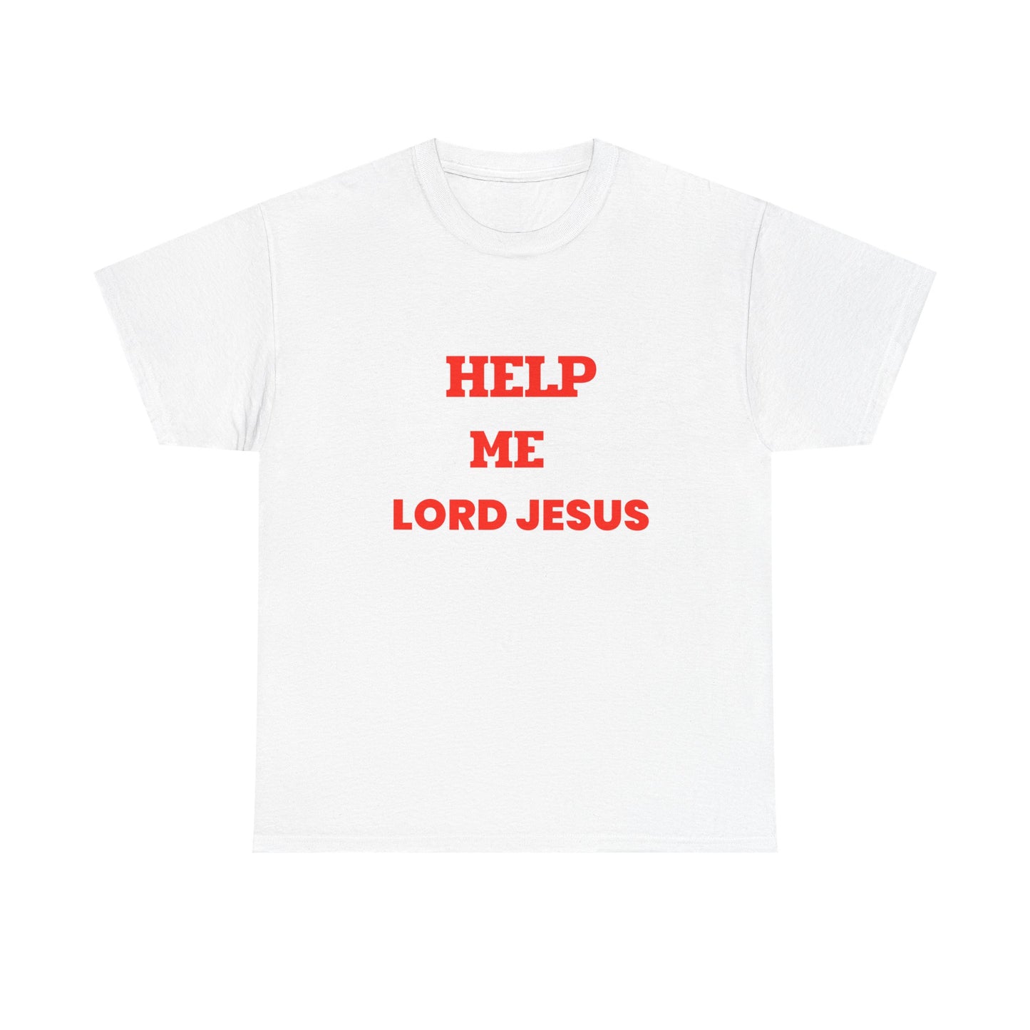 Religious T‑Shirt — "Help Me Lord Jesus" Red Text Christian Tee