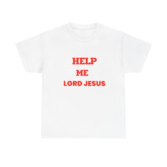 Religious T‑Shirt — "Help Me Lord Jesus" Red Text Christian Tee