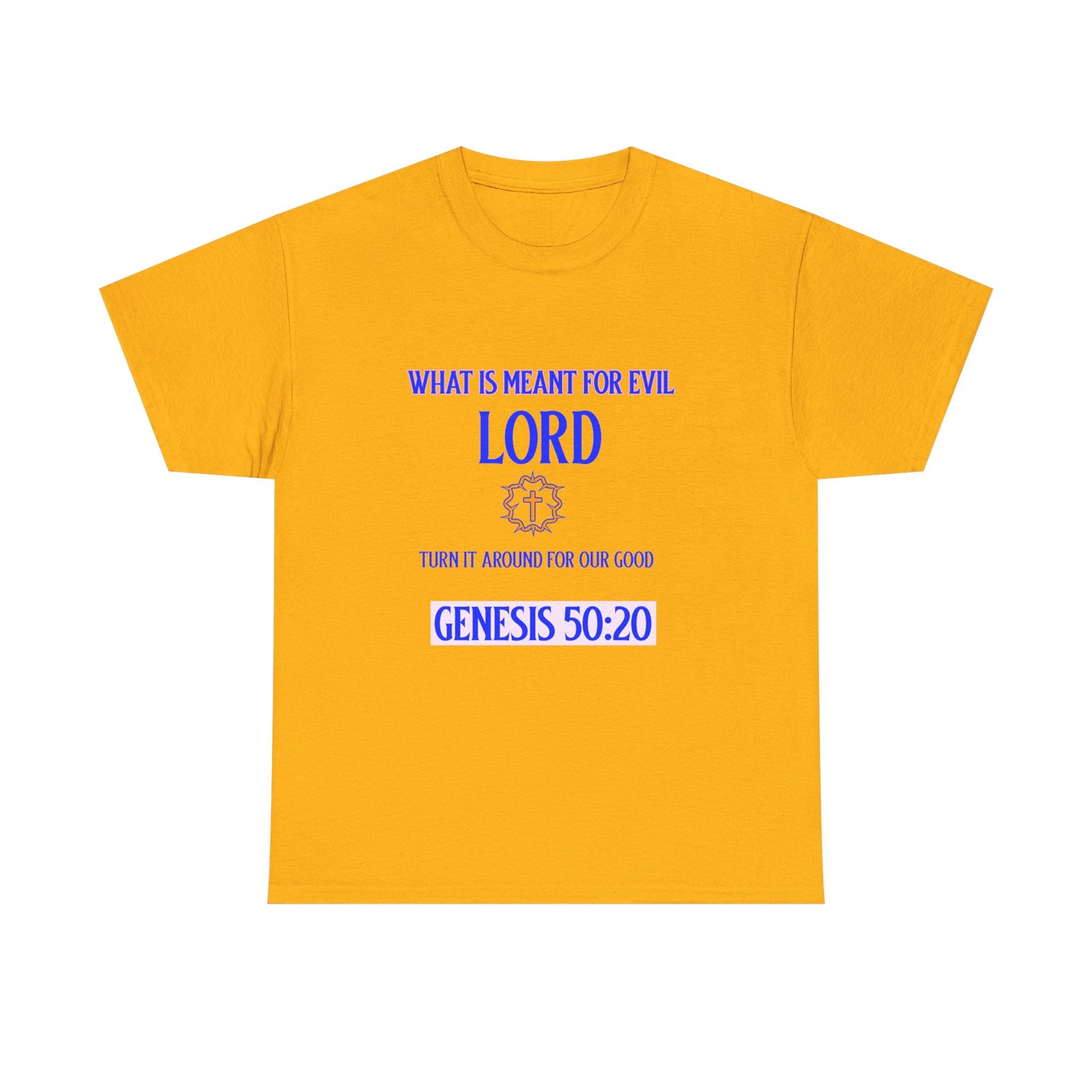 Inspirational Unisex Heavy Cotton Tee - Genesis 50:20 Design