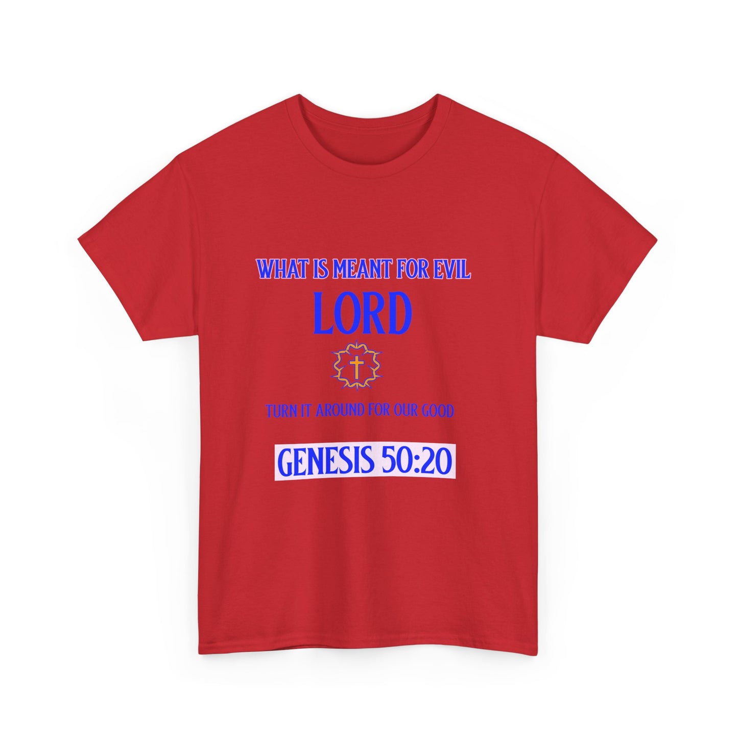 Inspirational Unisex Heavy Cotton Tee - Genesis 50:20 Design