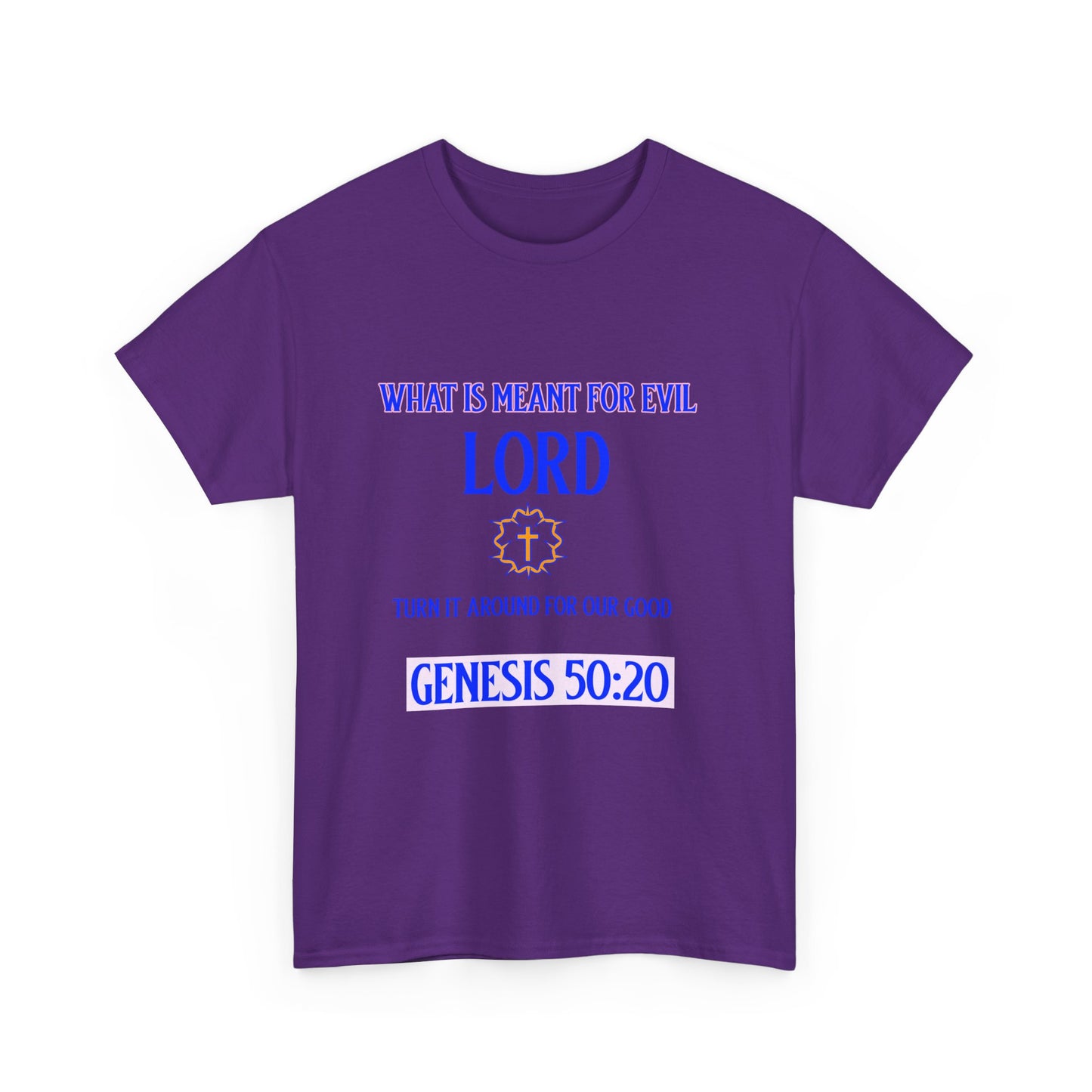 Inspirational Unisex Heavy Cotton Tee - Genesis 50:20 Design