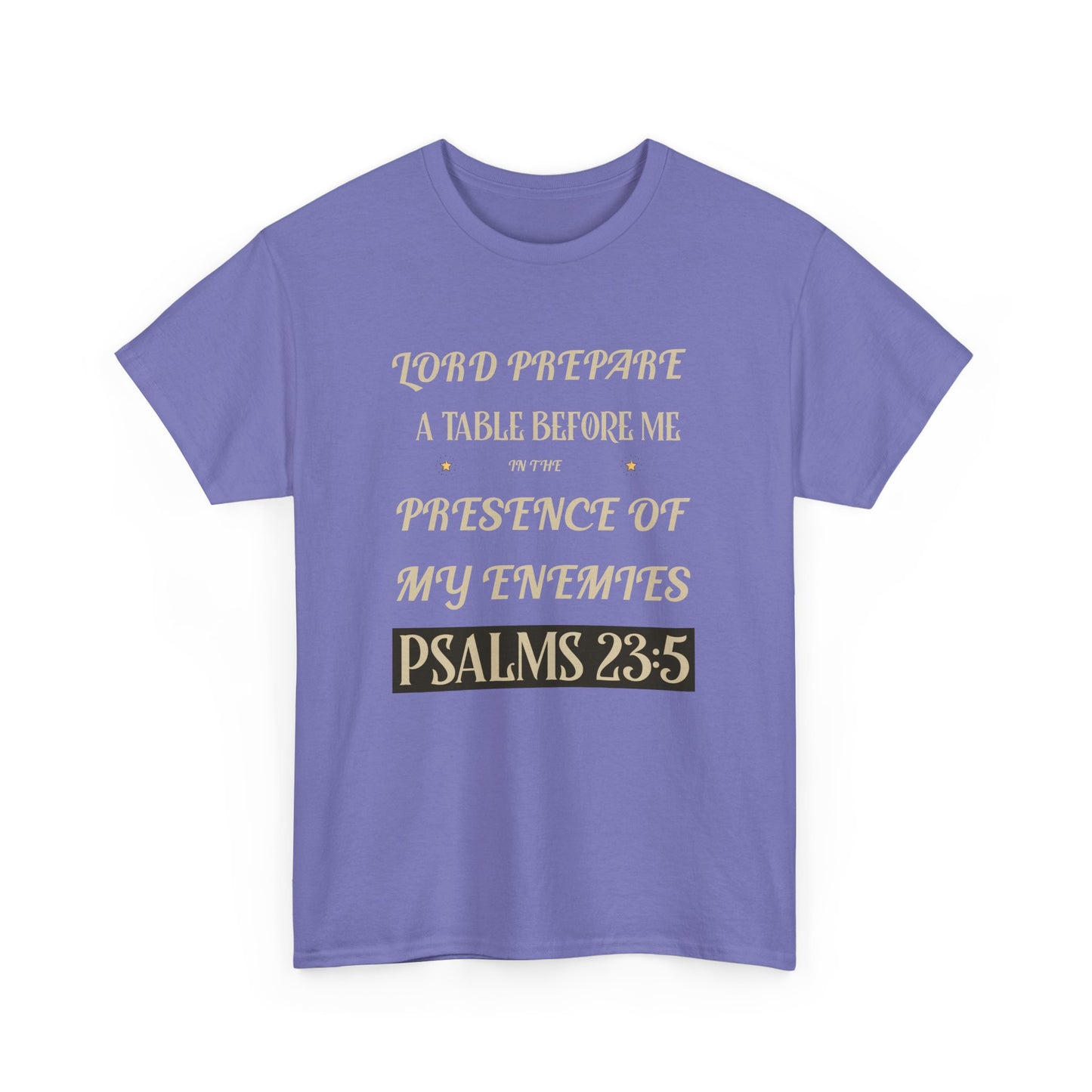 Inspirational Psalms 23:5 Unisex Heavy Cotton Tee - Faith & Strength Shirt