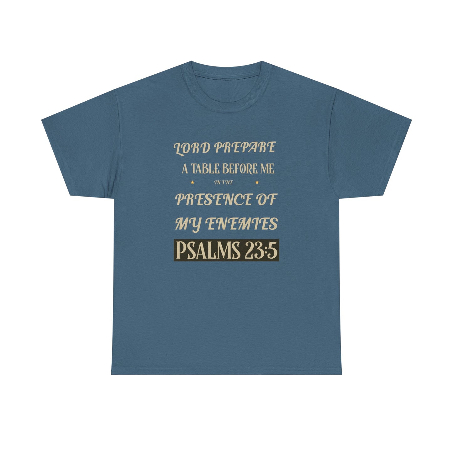 Inspirational Psalms 23:5 Unisex Heavy Cotton Tee - Faith & Strength Shirt
