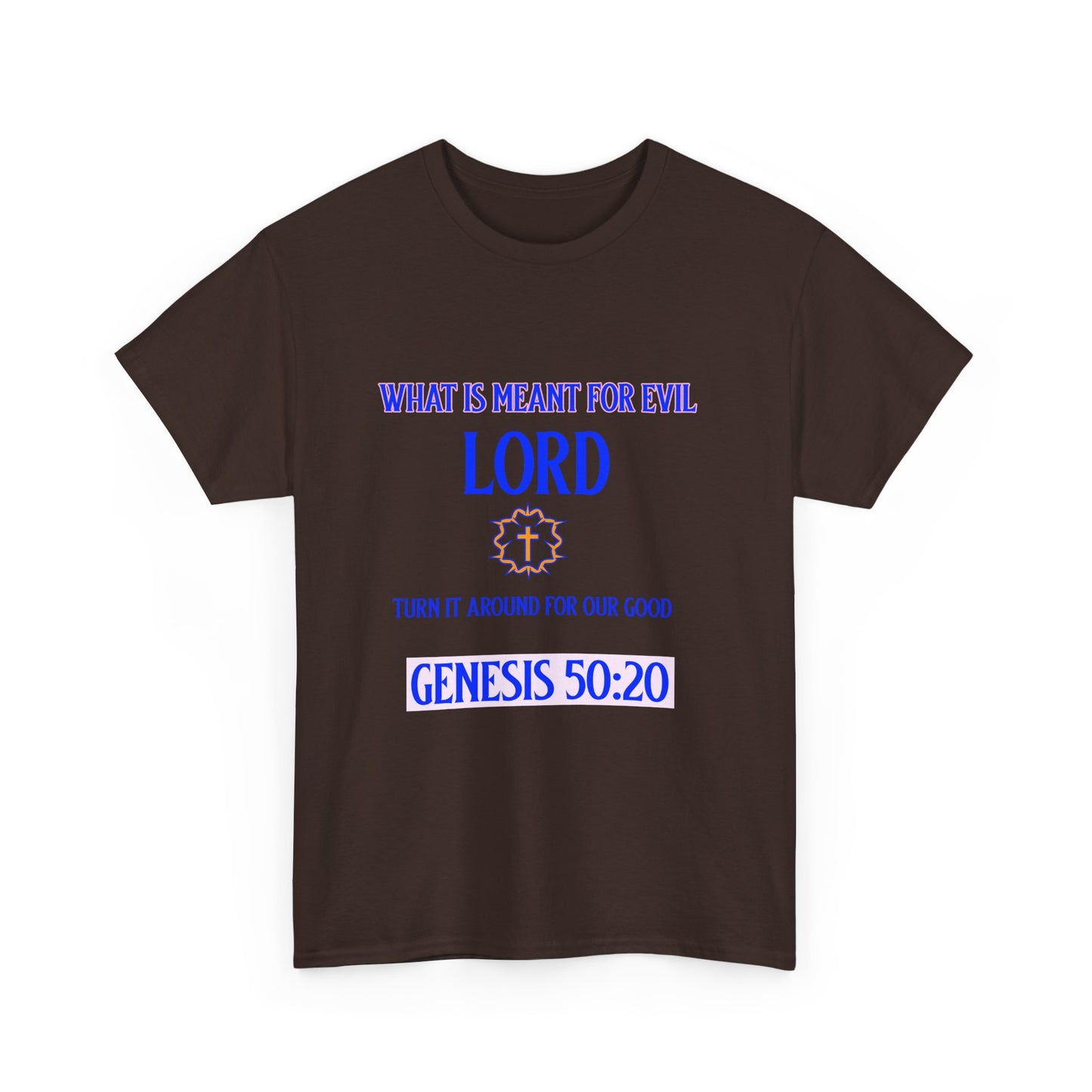 Inspirational Unisex Heavy Cotton Tee - Genesis 50:20 Design