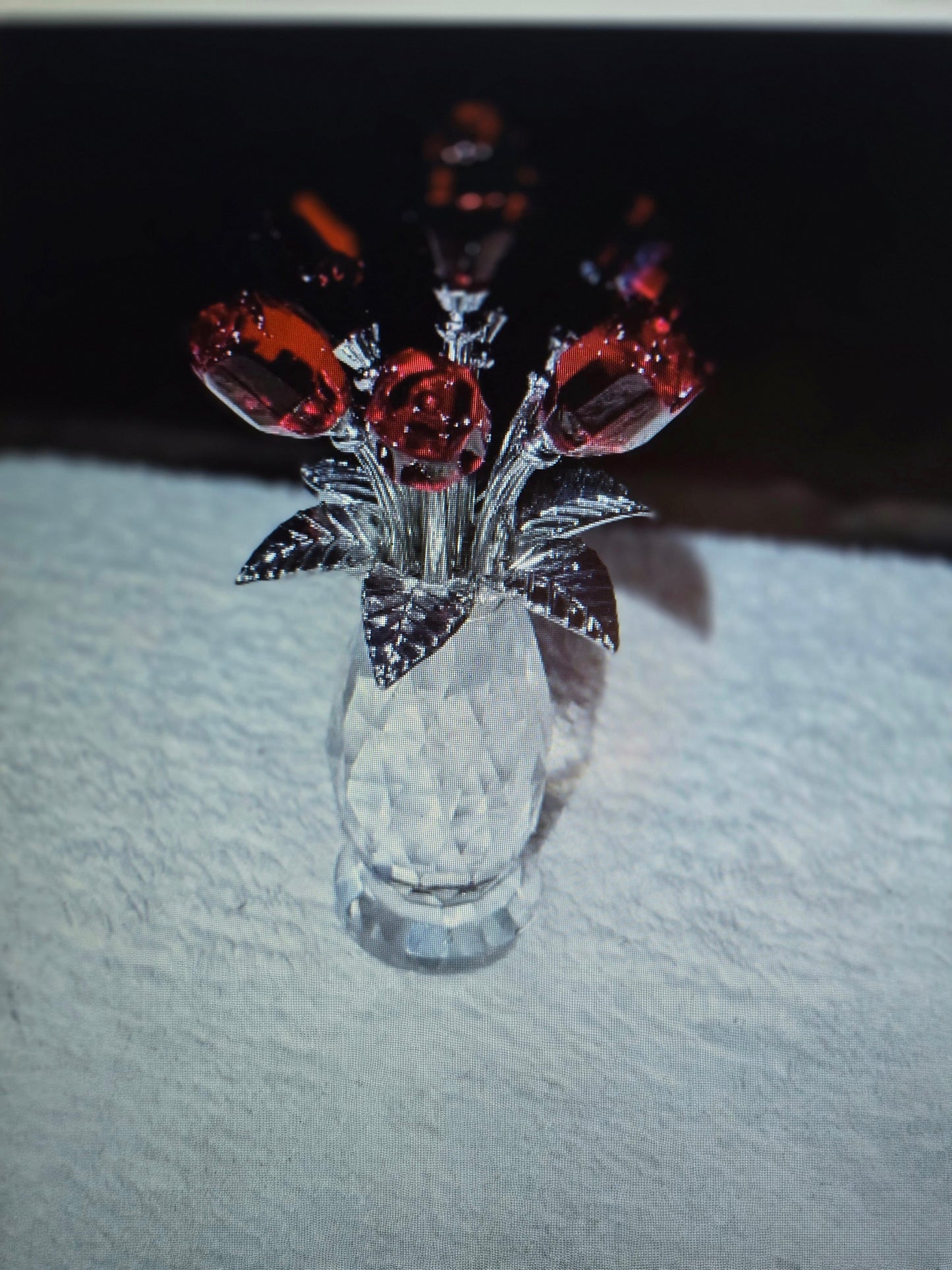 Mini flower glass figurine