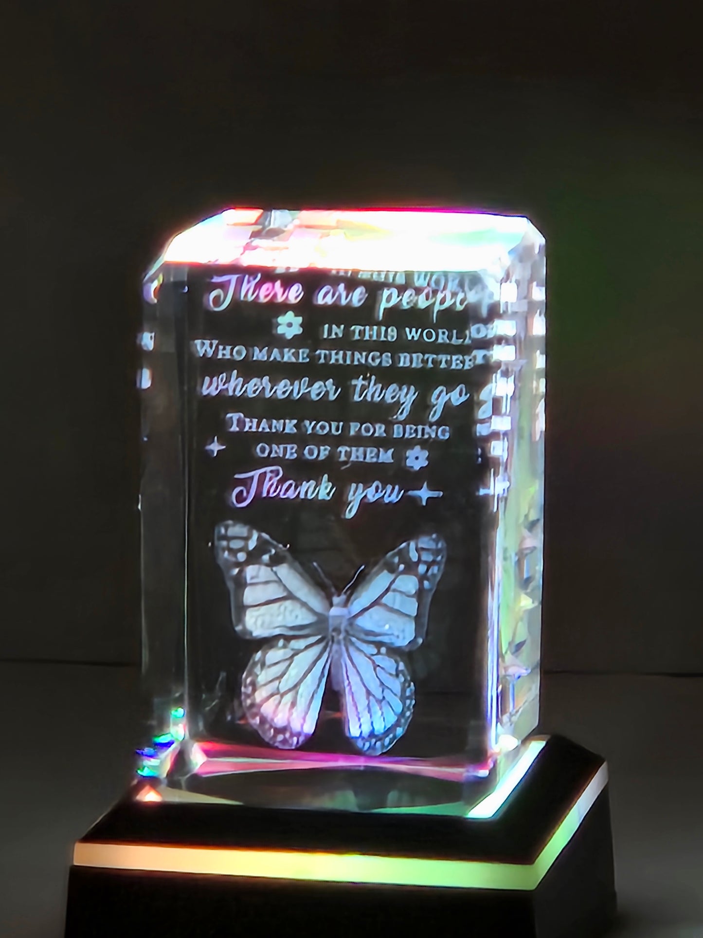 Mini Cube Gratitude Gift with Colored LED Lights