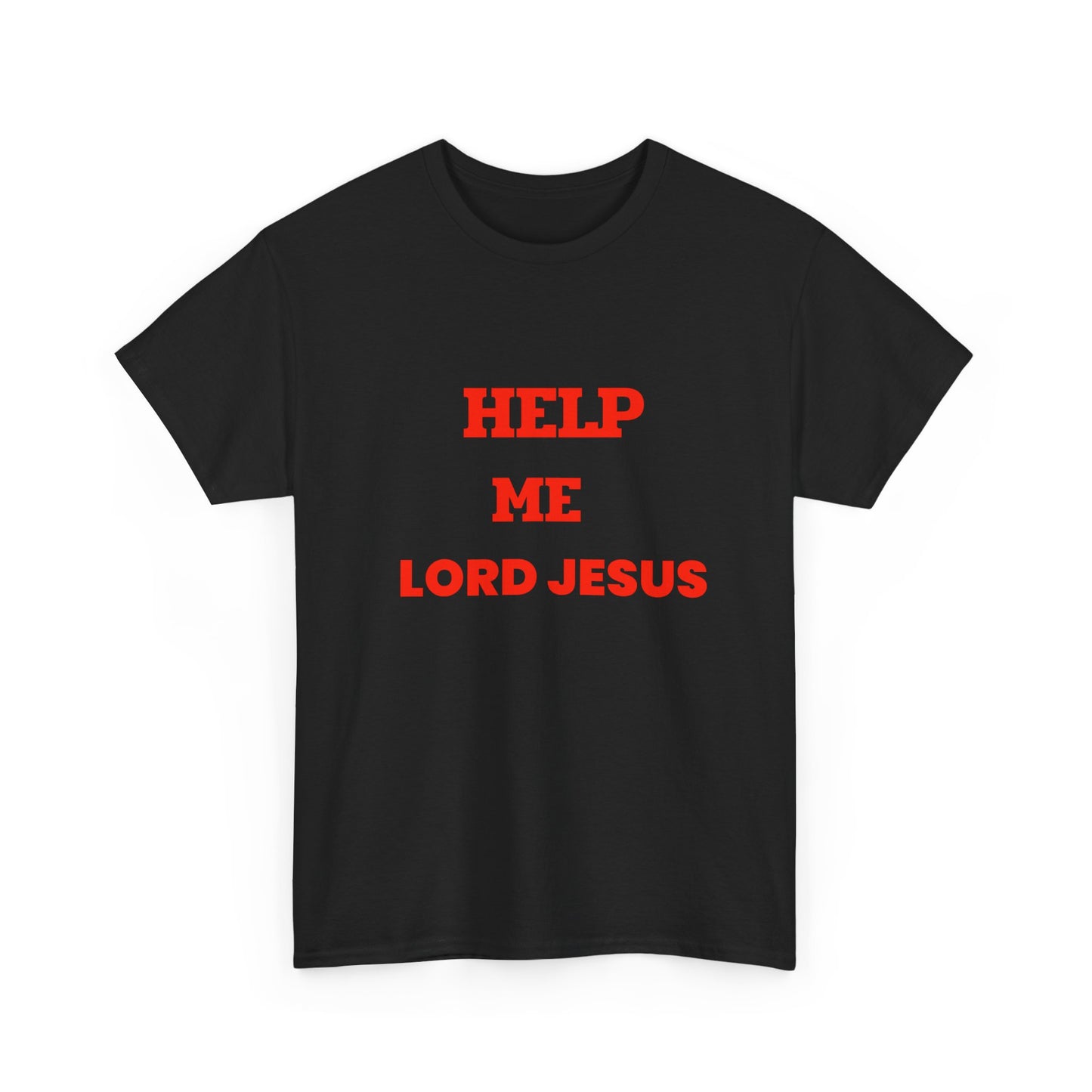 Religious T‑Shirt — "Help Me Lord Jesus" Red Text Christian Tee