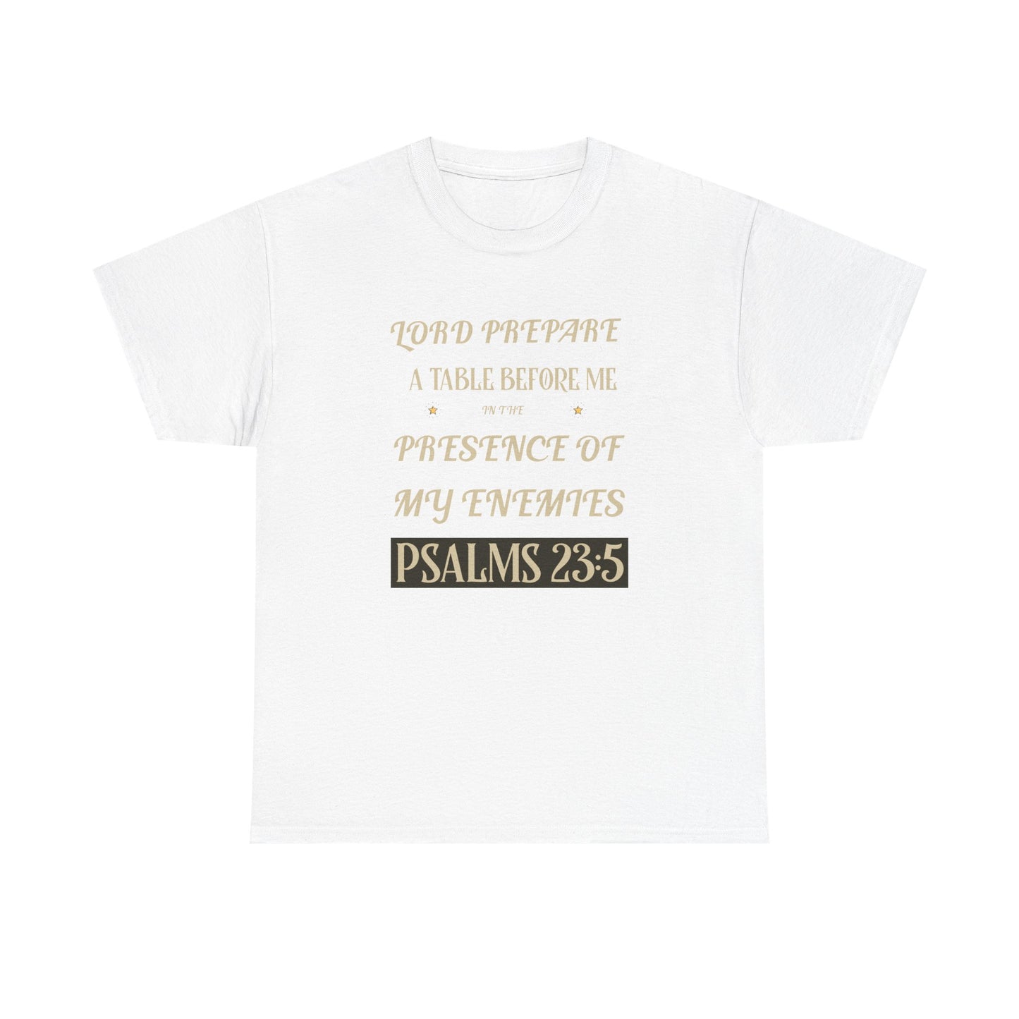 Inspirational Psalms 23:5 Unisex Heavy Cotton Tee - Faith & Strength Shirt