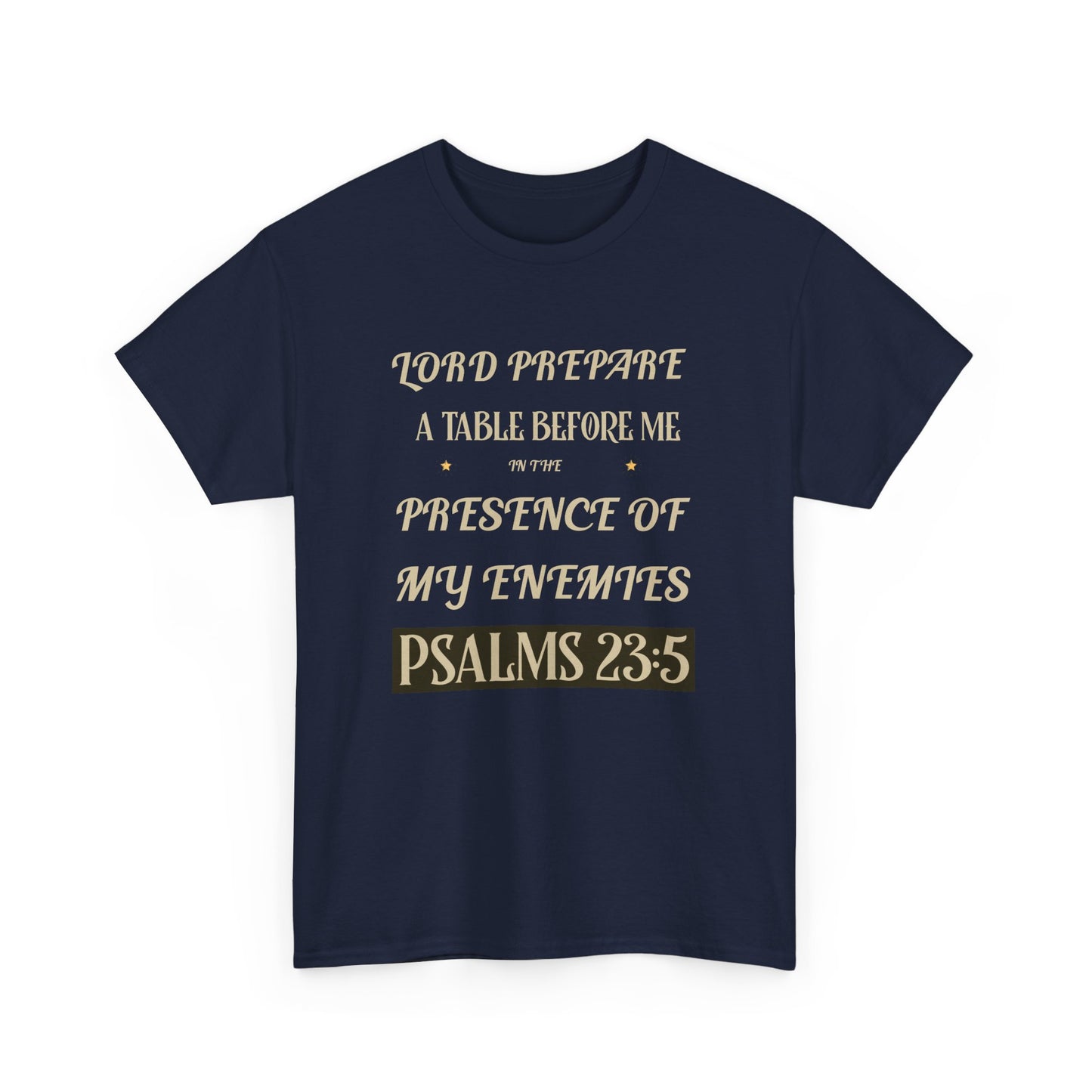 Inspirational Psalms 23:5 Unisex Heavy Cotton Tee - Faith & Strength Shirt