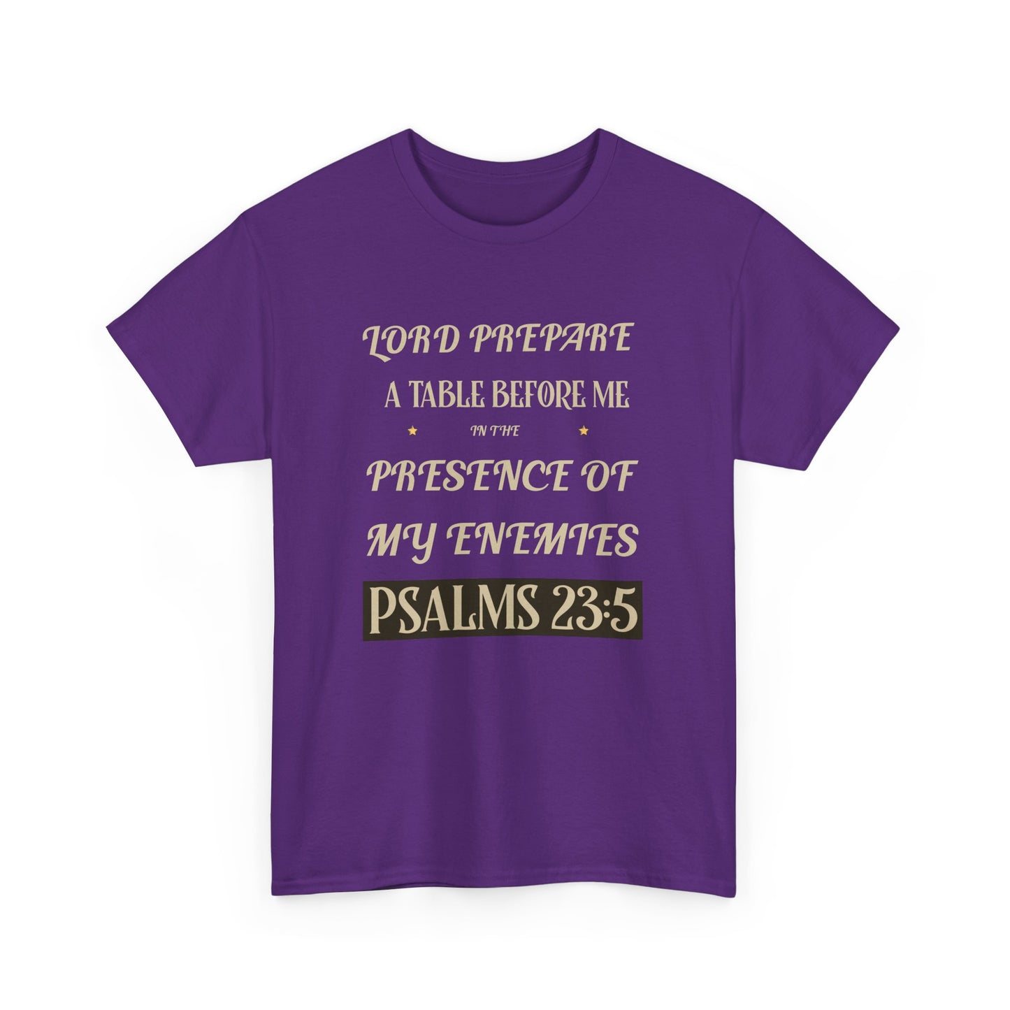 Inspirational Psalms 23:5 Unisex Heavy Cotton Tee - Faith & Strength Shirt