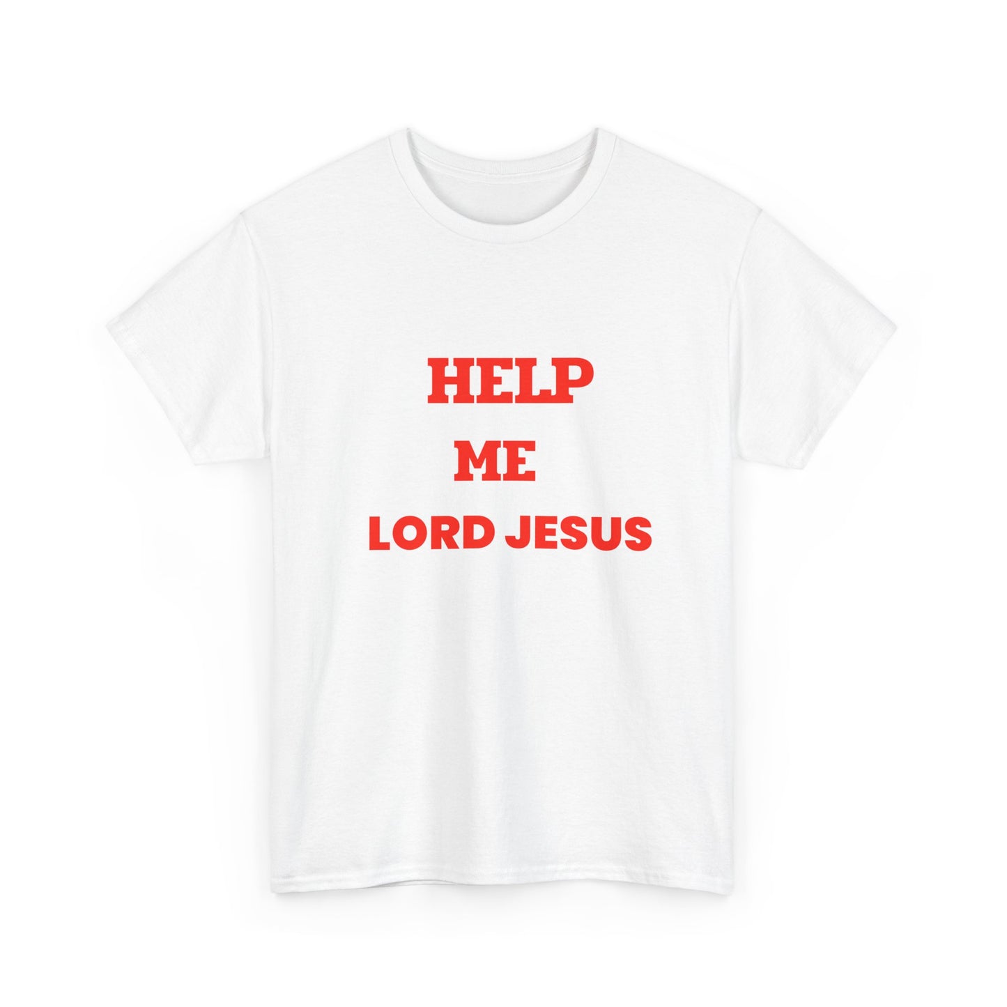 Religious T‑Shirt — "Help Me Lord Jesus" Red Text Christian Tee