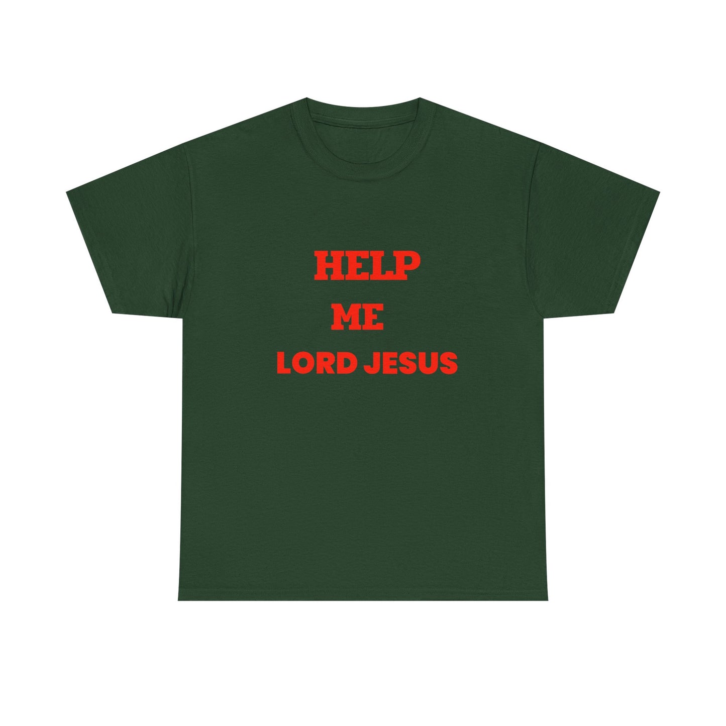 Religious T‑Shirt — "Help Me Lord Jesus" Red Text Christian Tee