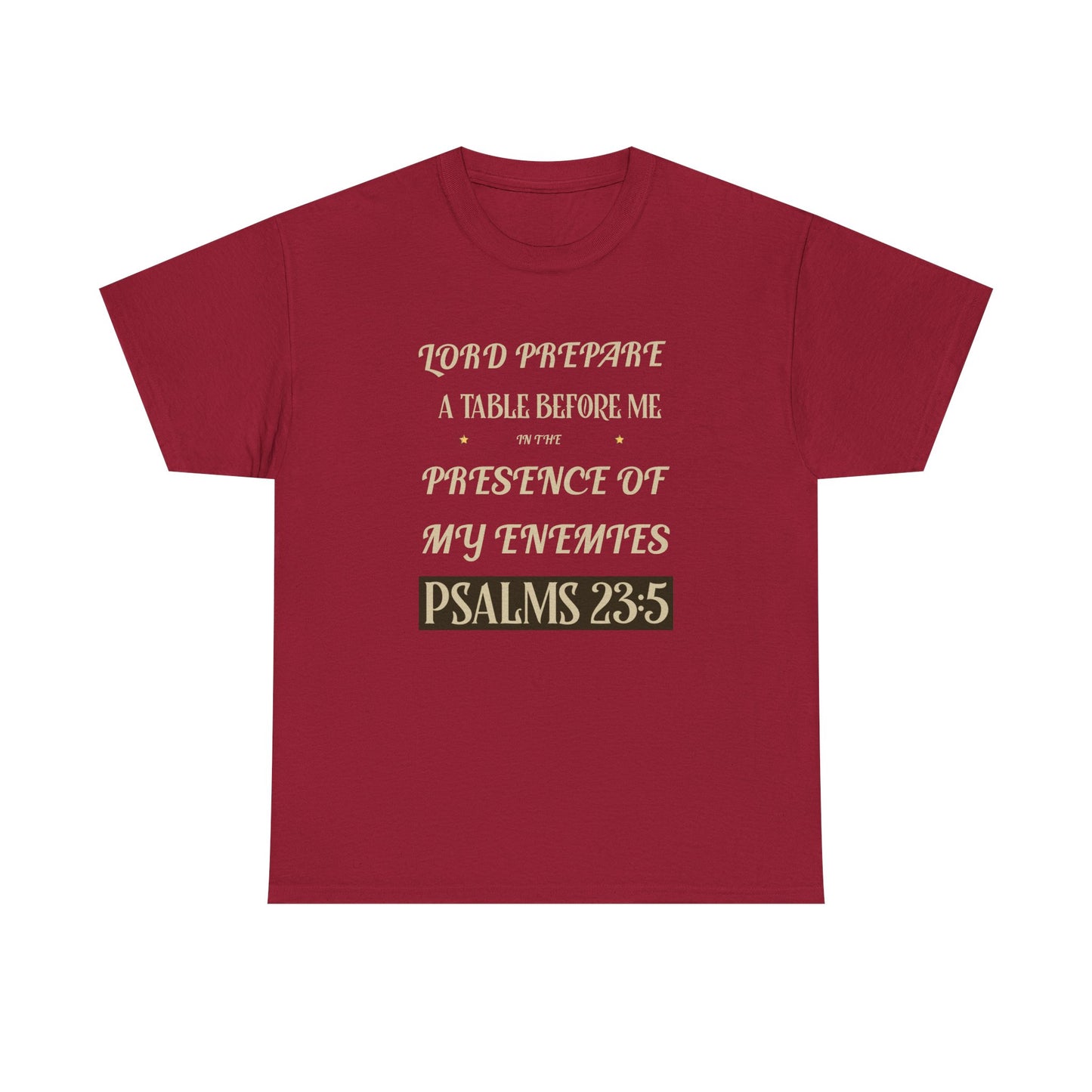 Inspirational Psalms 23:5 Unisex Heavy Cotton Tee - Faith & Strength Shirt