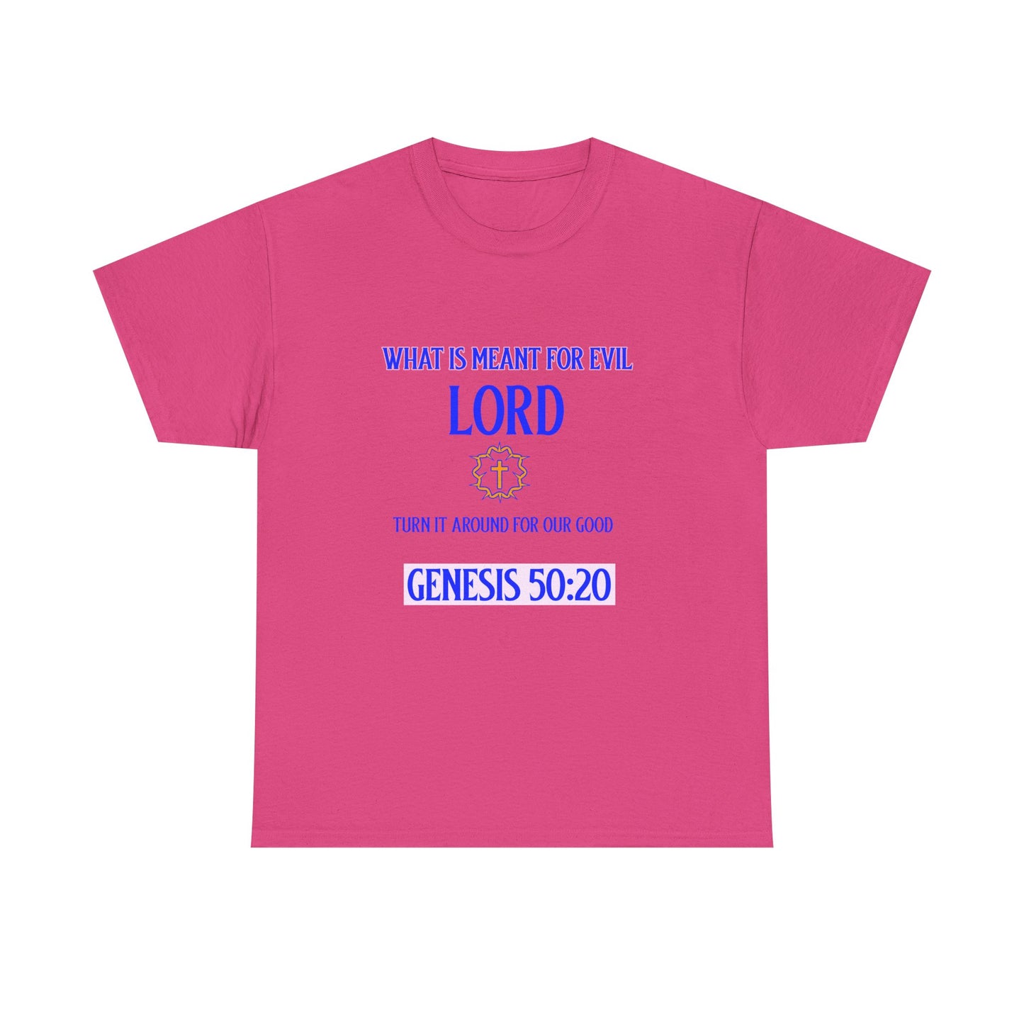 Inspirational Unisex Heavy Cotton Tee - Genesis 50:20 Design