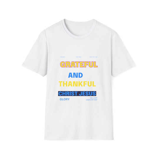 Grateful and Thankful Christian T-Shirt, Inspirational Tee, Faith Apparel, Gifts for Believers, Church Events, Casual Wear, [...]