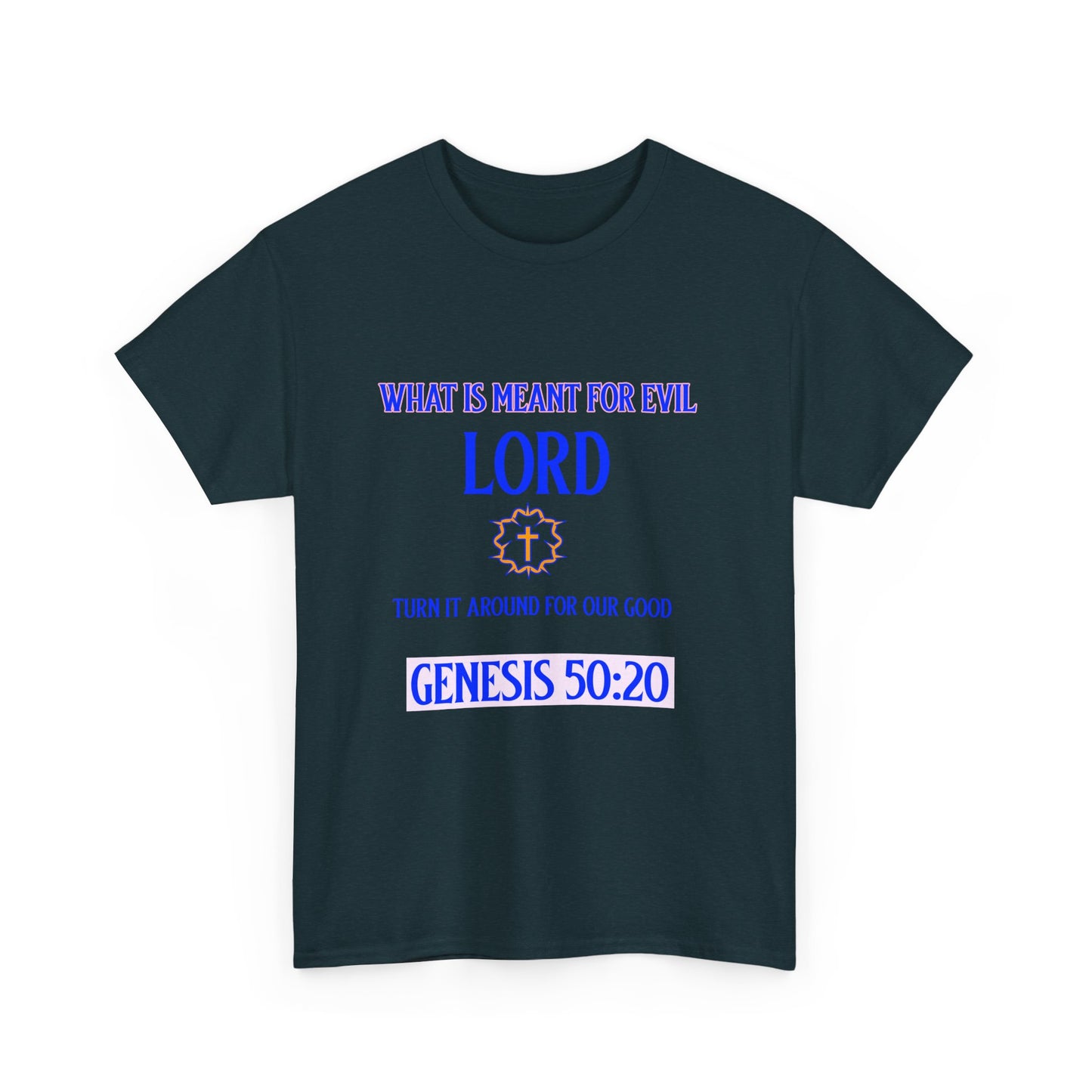 Inspirational Unisex Heavy Cotton Tee - Genesis 50:20 Design