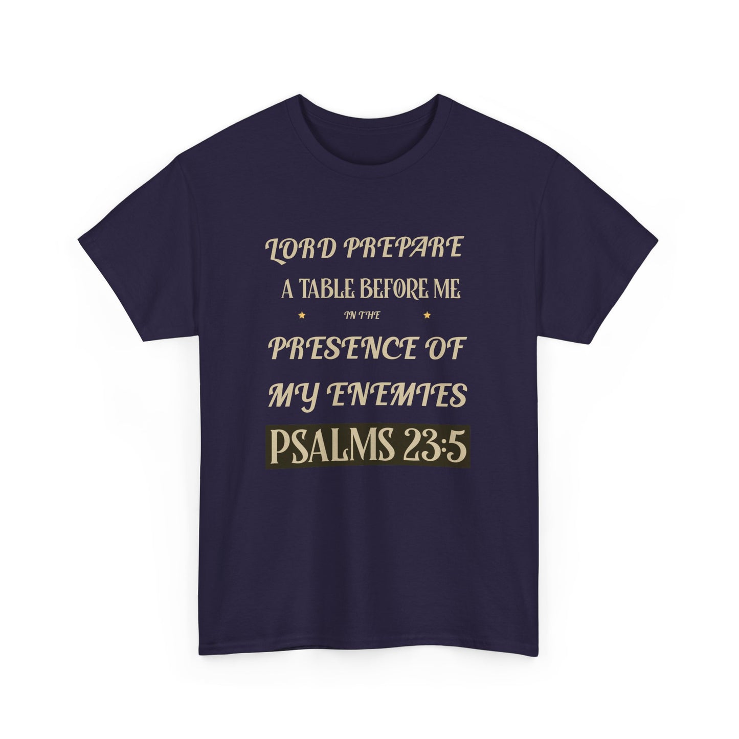 Inspirational Psalms 23:5 Unisex Heavy Cotton Tee - Faith & Strength Shirt