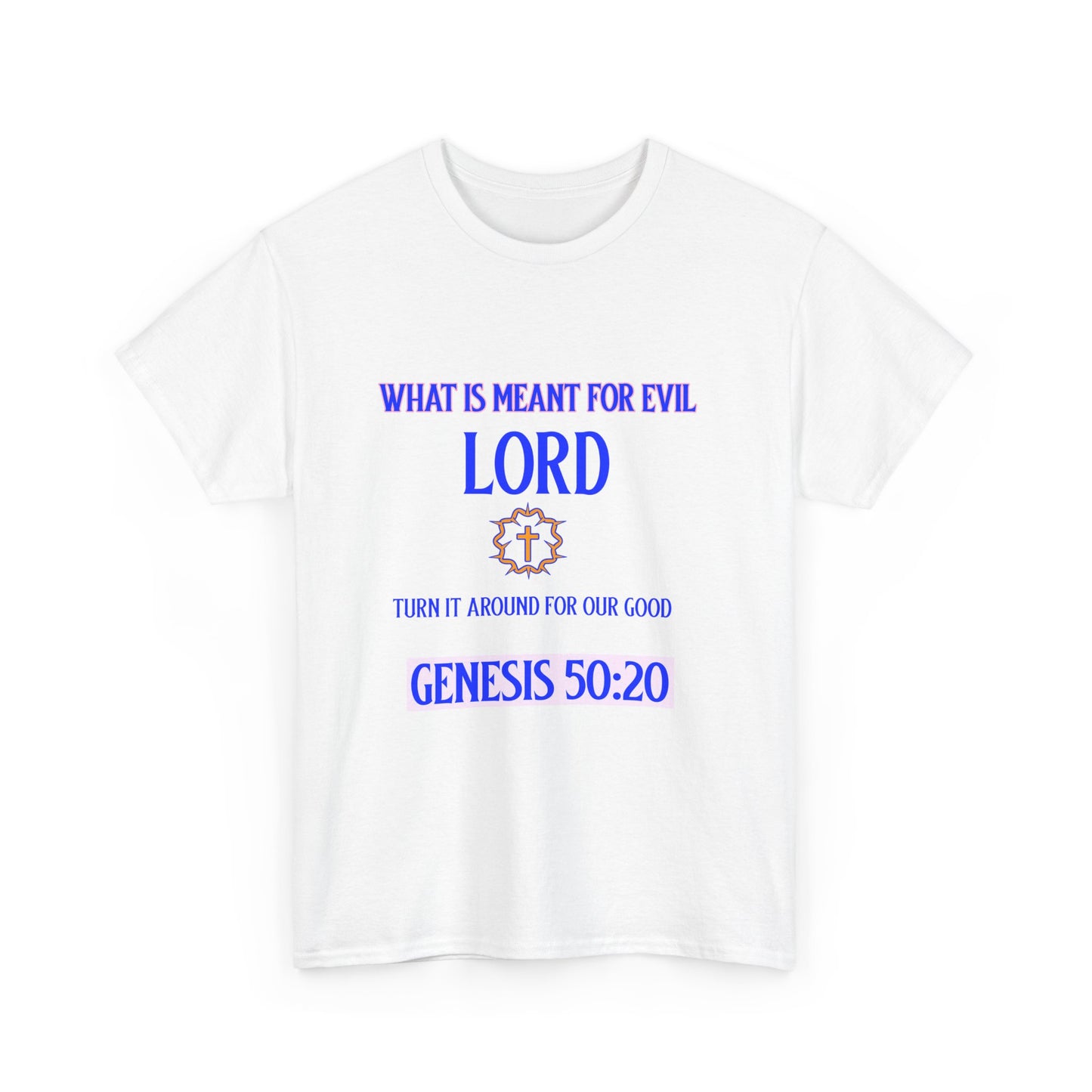 Inspirational Unisex Heavy Cotton Tee - Genesis 50:20 Design