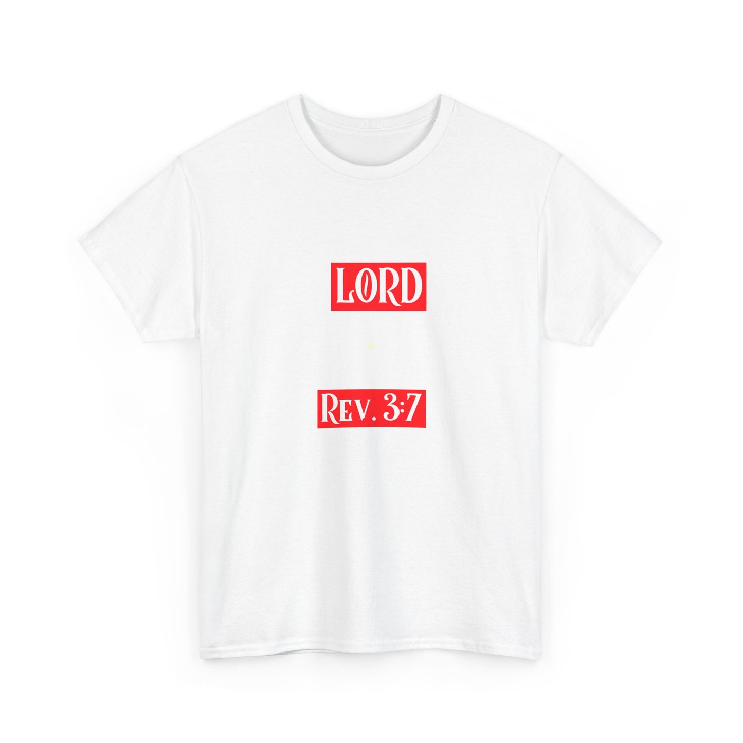 Faith-Inspired Unisex Heavy Cotton Tee | LORD Rev. 3:7 Shirt, Religious Gift, Casual Wear, Everyday Comfort, Church Outing
