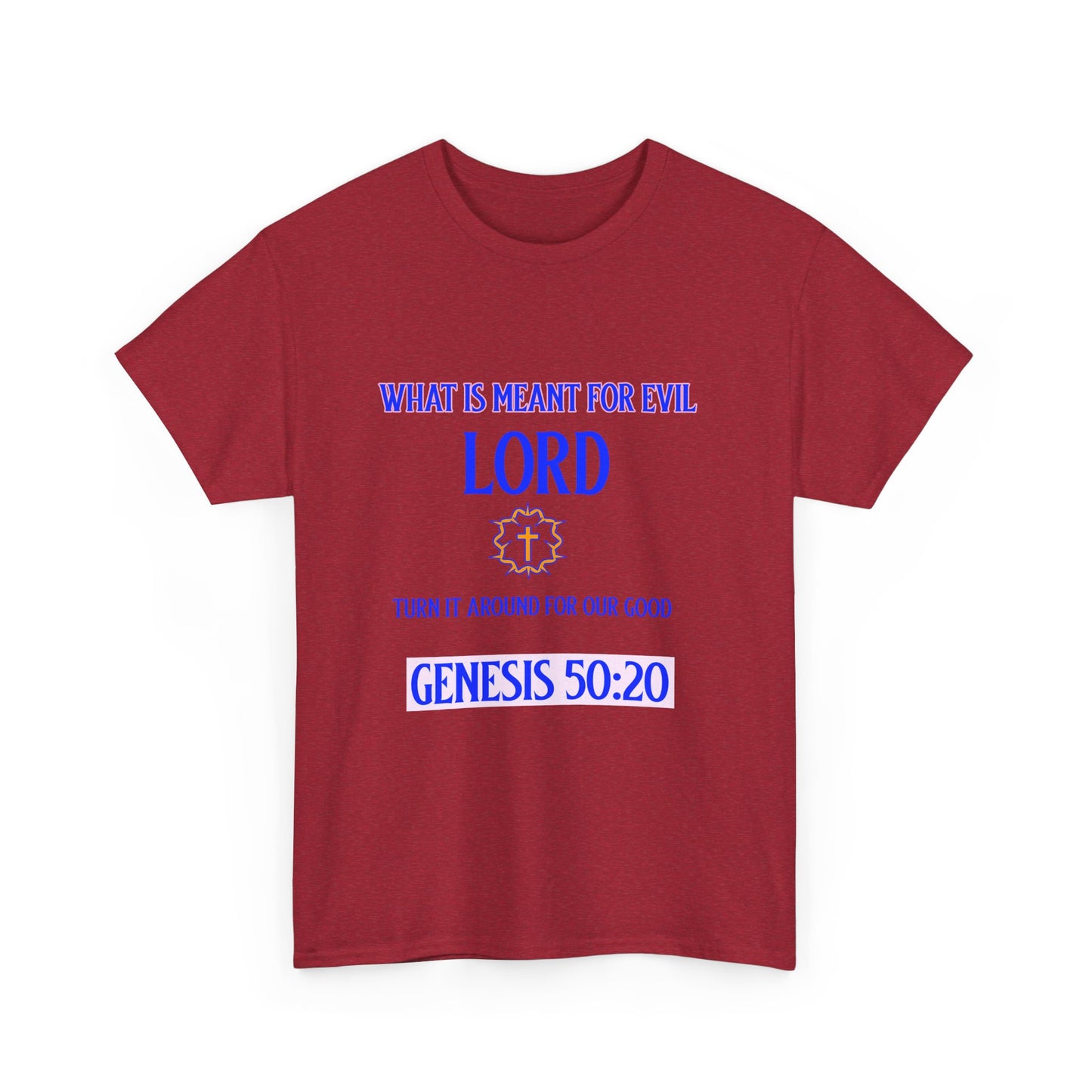 Inspirational Unisex Heavy Cotton Tee - Genesis 50:20 Design