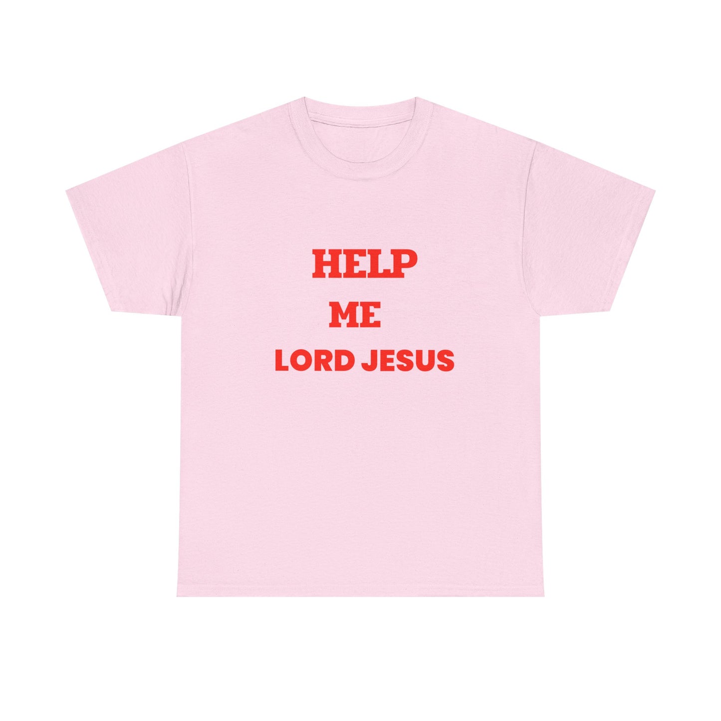 Religious T‑Shirt — "Help Me Lord Jesus" Red Text Christian Tee